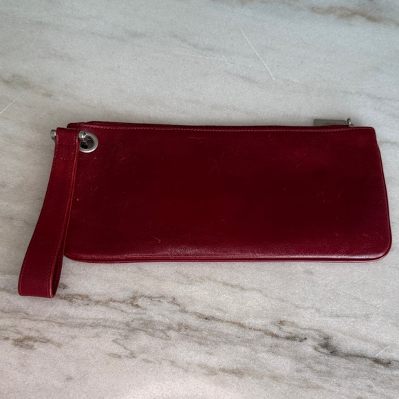 HOBO Handbags - Hobo Red Leather Wristlet Clutch